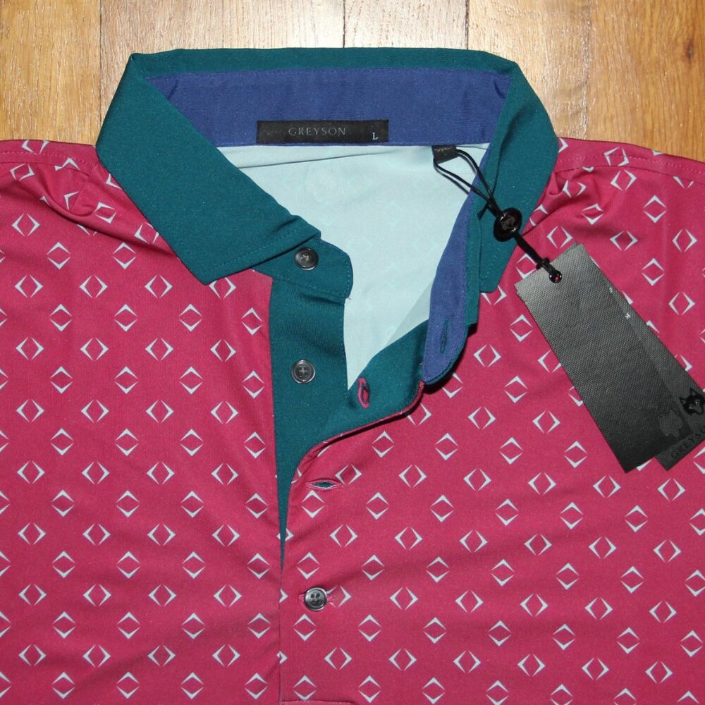 Greyson Night Fly Golf Polo Shirt Mens L Bittersweet